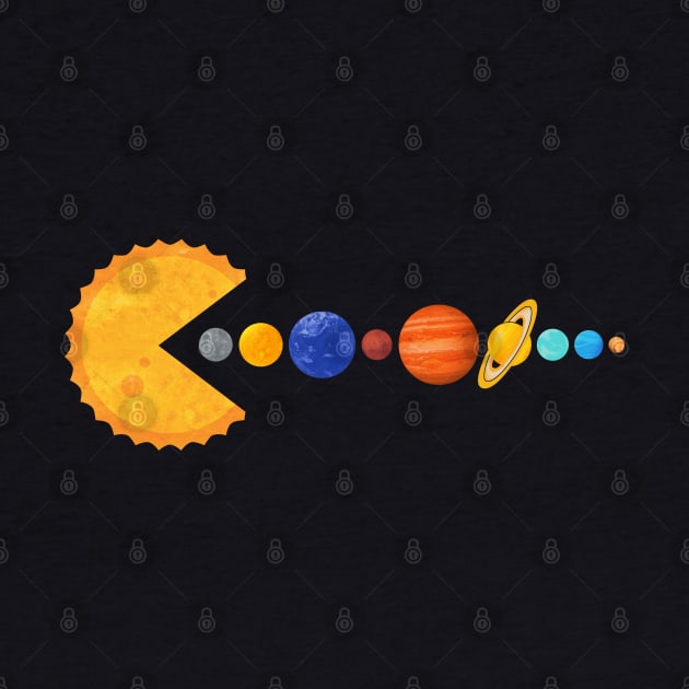 Pacman Eating Planets by TextTees